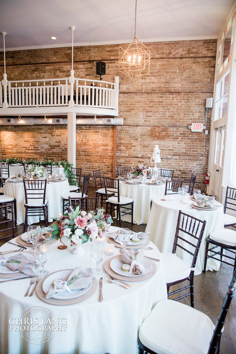 128 South Wedding & Reception Venue - Downtown Wilmington NC - Wedding Photography by Chris Lang Photography - Wedding image - wedding ideas - reception set up