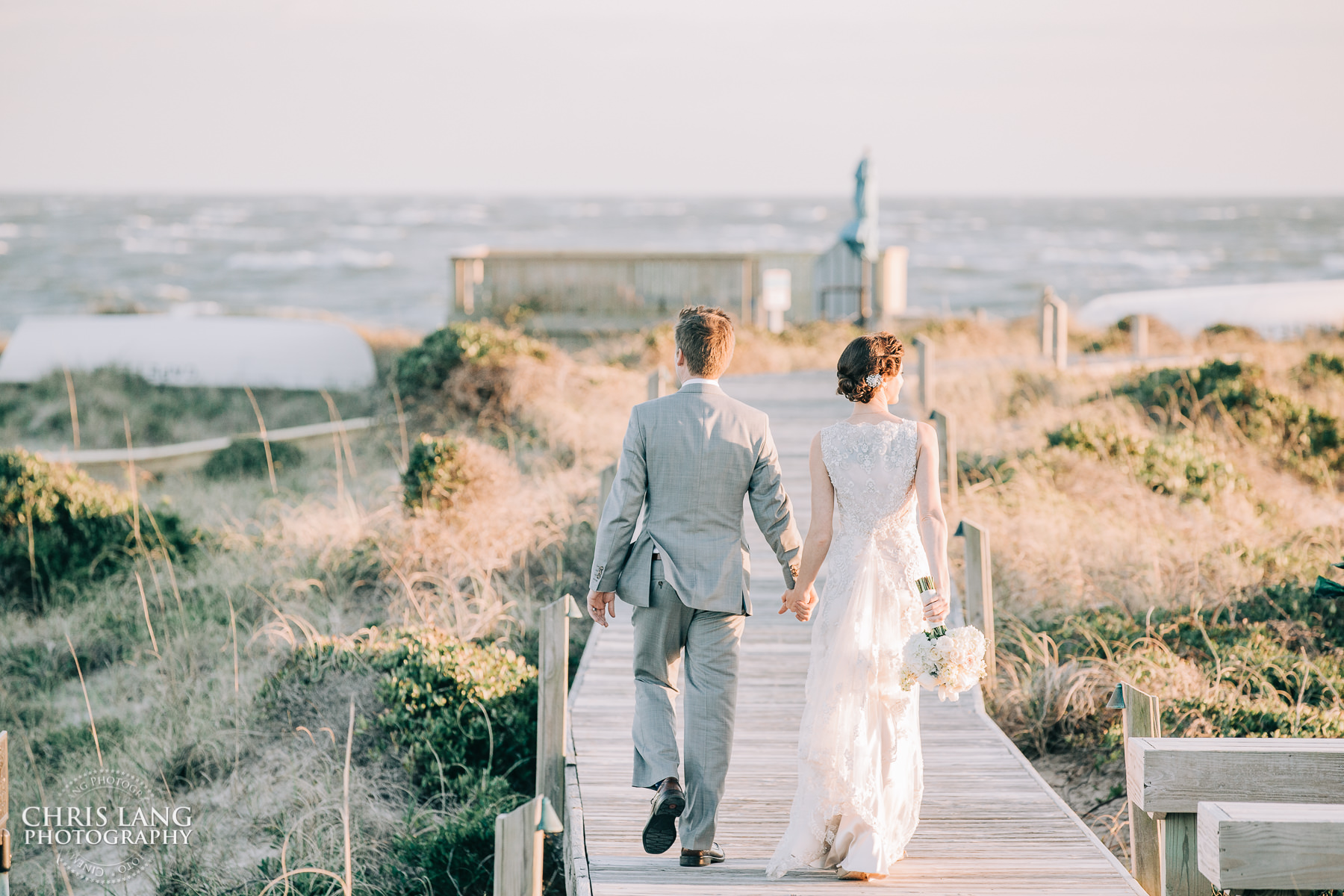 Beach wedding Picture -Ceremony set-up - Wedding Photography Ideas - Bald Head Island Photographers 