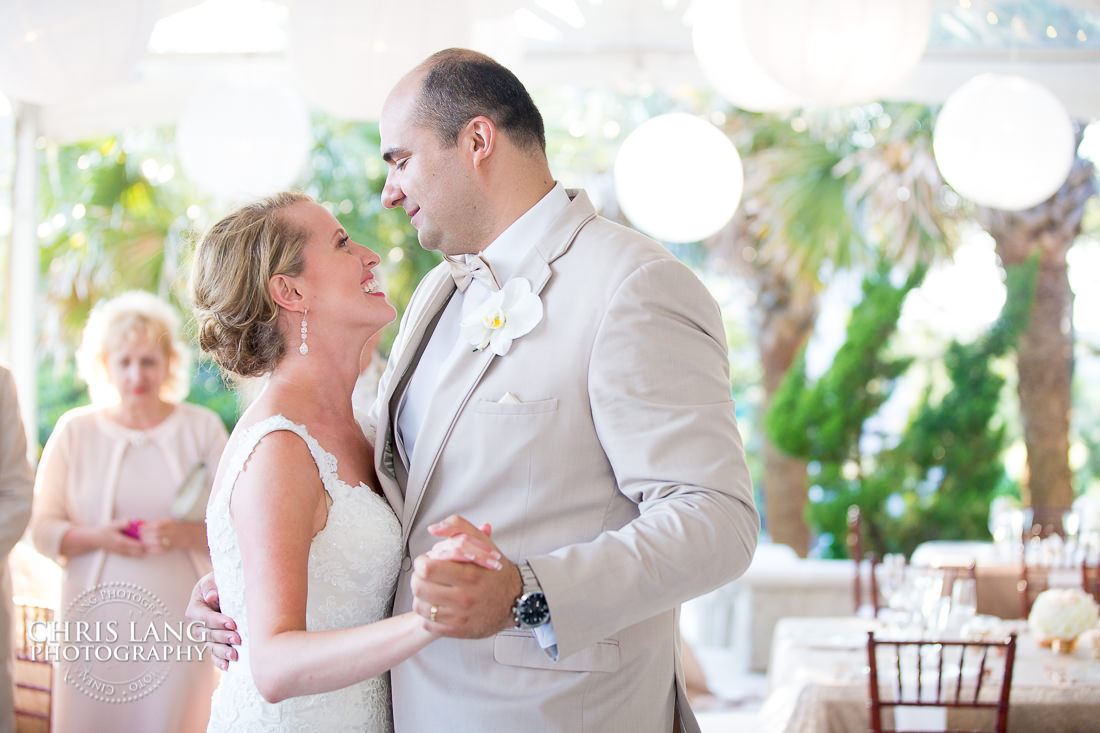 First dance of bride and groom  - wedding reception - Bald Head Island Country Club - Bald Head Island Wedding Photographers