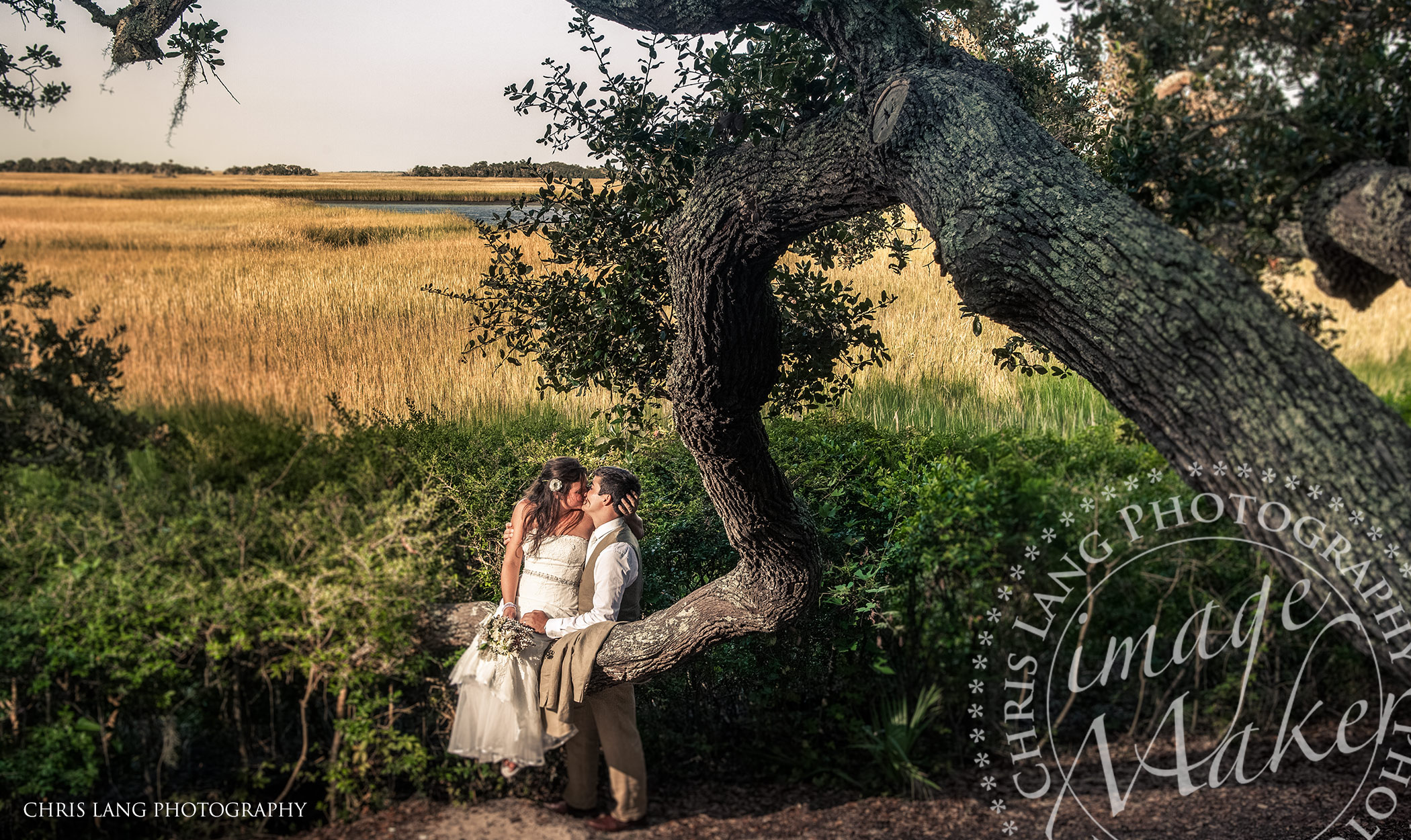 The Oak Tree at the Village Chapel - Bald Head Island NC - Wedding Photography