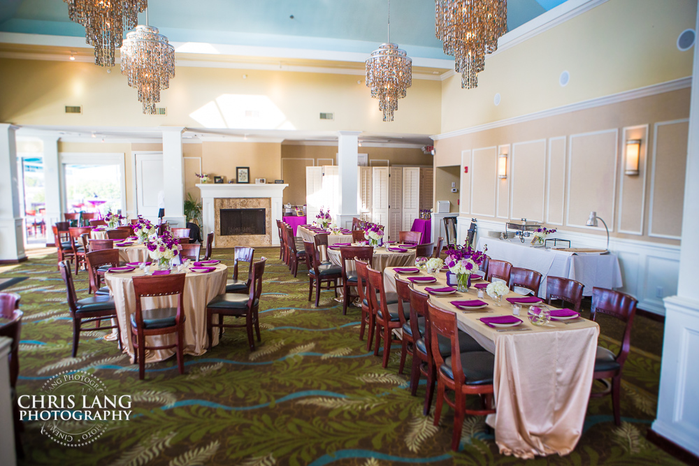 image of interior of bluewater grill - wedding reception set up - wrightsville beach - NC