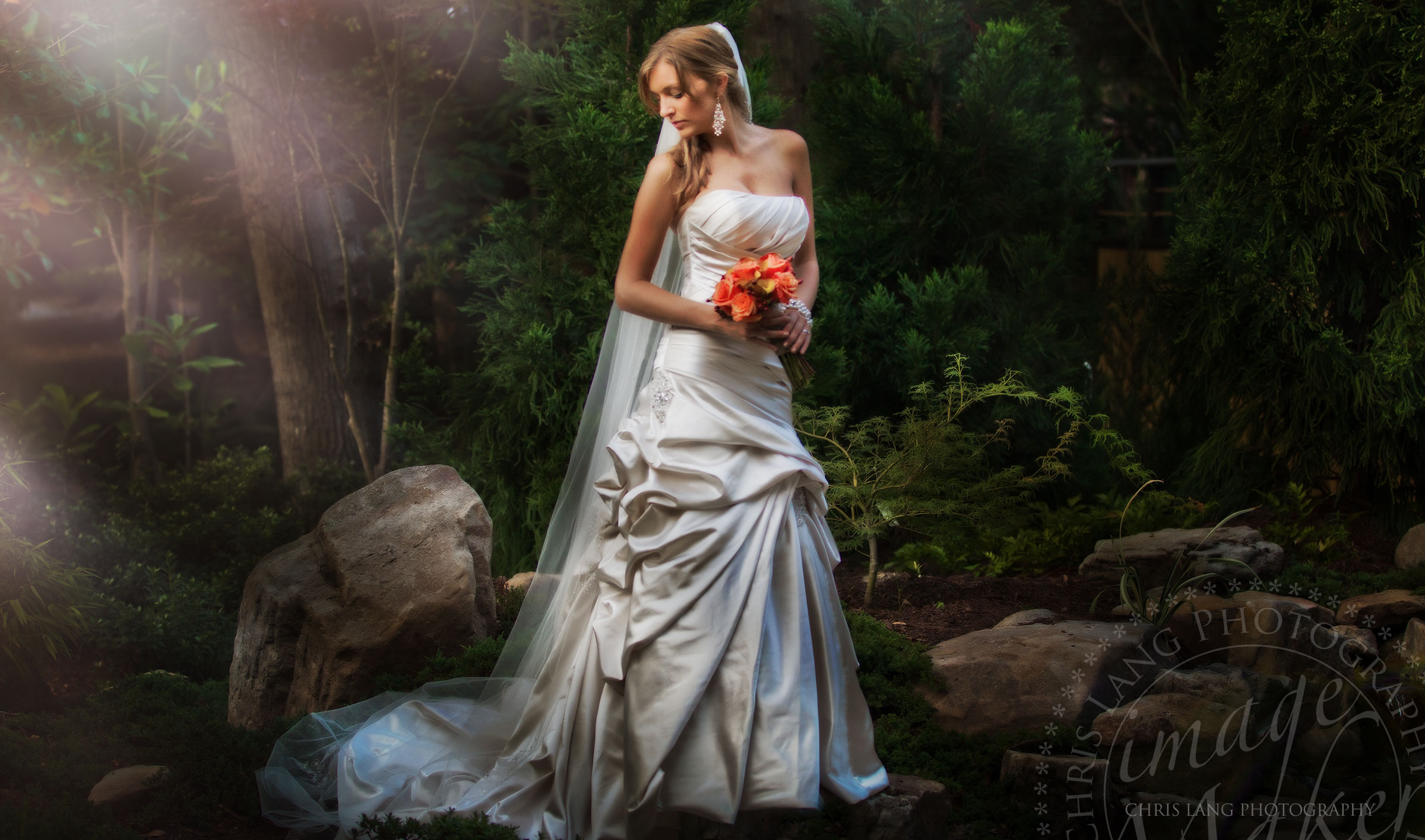 Best Places for bridal portraits in Wilmington NC  - The Arboretum - Wilmington NC Wedding Photgraphers 