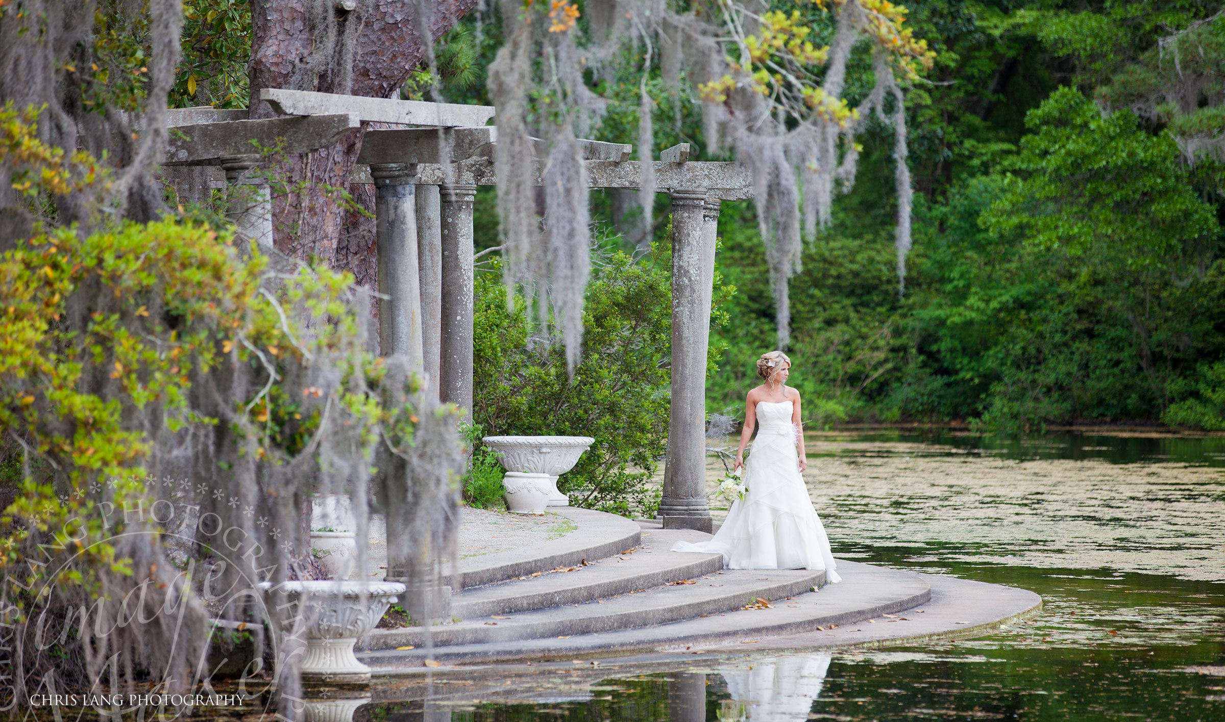 Bride -wedding dress - Airlie Gardens - Wilmington NC Photographers