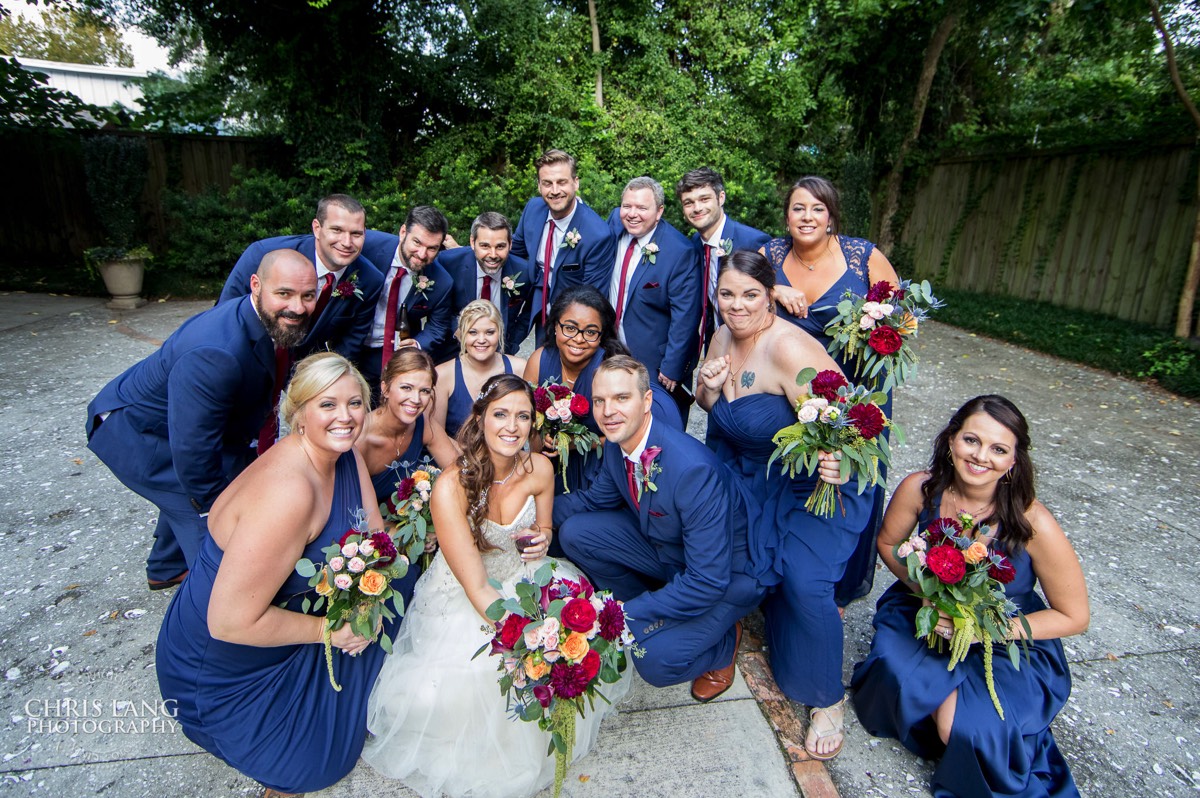 Bridal party posing for pictures - brooklyn arts center - weddings - wedding venue -  wedding photo - ideas - wilmington nc - chris lang photography 