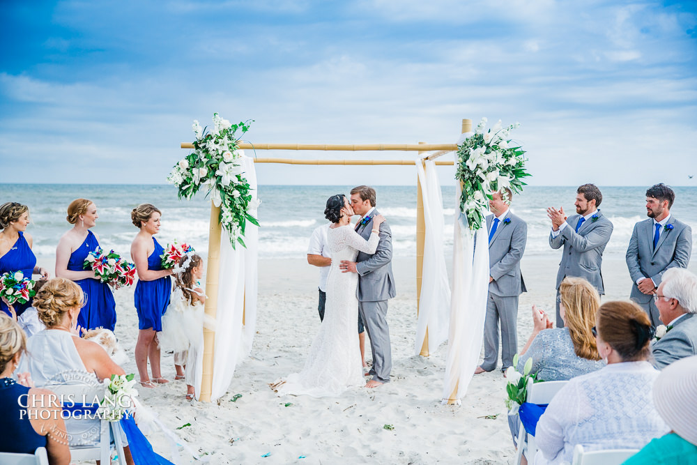 beach wedding ceremony photo - topsail island nc - beach weddings - beach wedding picture - wedding ideas - beach wedding photography 