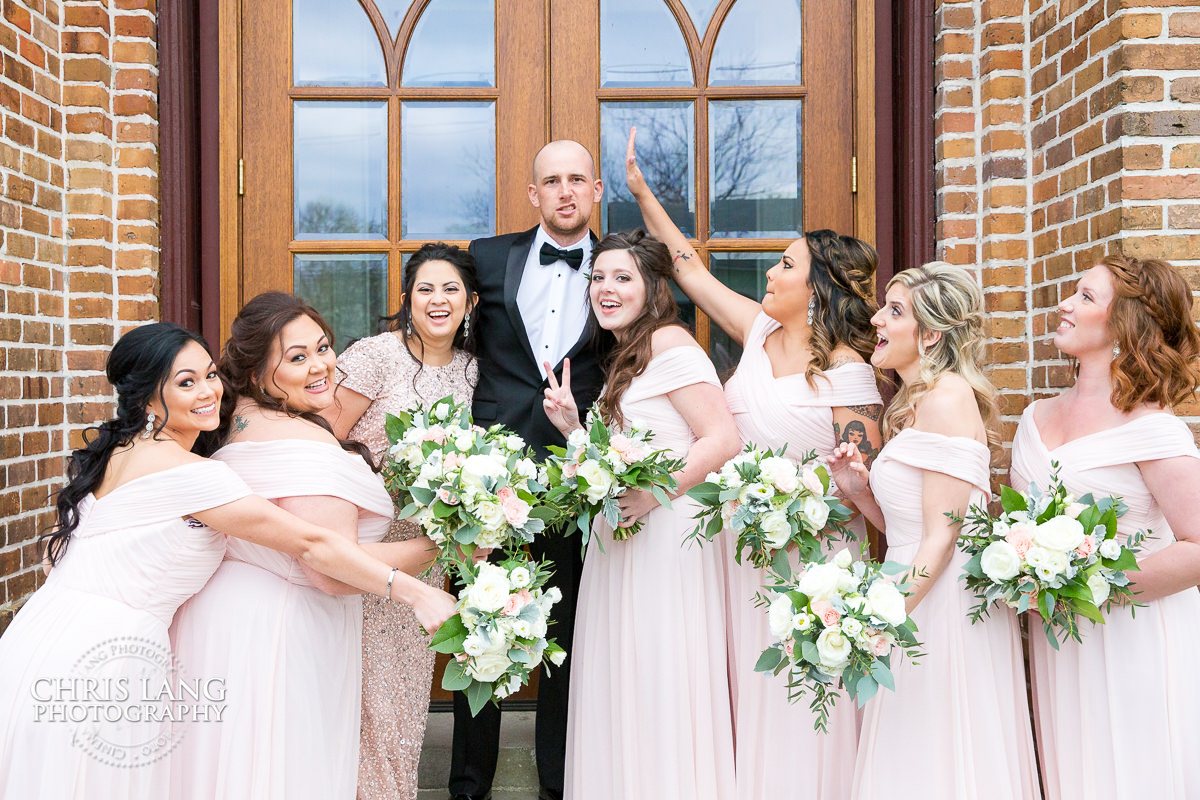 brooklyn arts center weddings - wilmingotn nc - bridesmaids - groomsman - bridal party photography - bride- groom - bridal party photo ideas - 