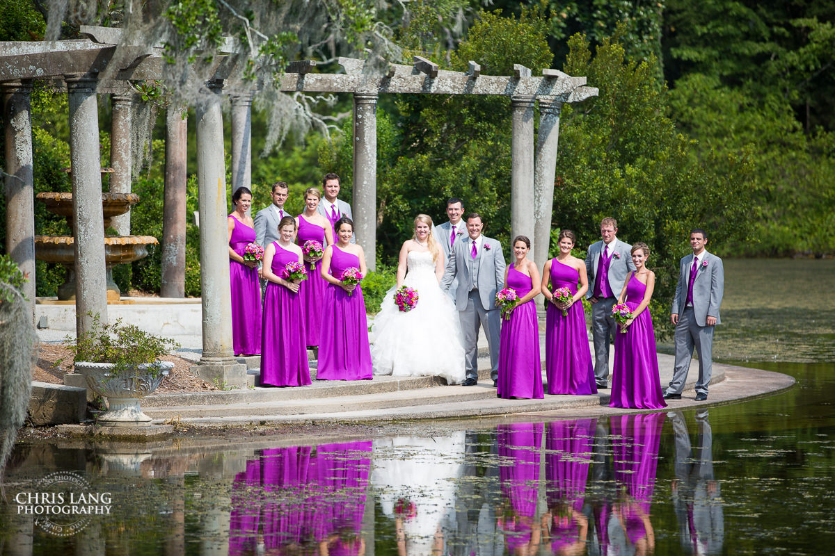 airlie gardens weddings - wilmington nc - bridesmaids - groomsman - bridal party photography - bride- groom - bridal party photo ideas - 