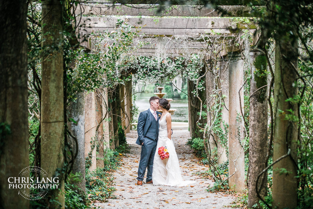 Airlie Gardens Weddings - Bride - Groom -natural light wedding photo - wedding photography ideas - Wilmington NC Wedding Photography